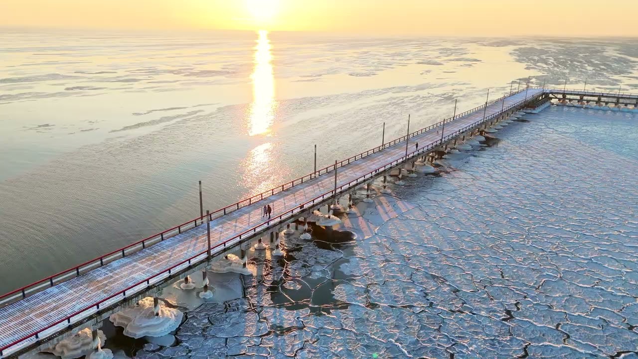 4k Frozen Sea at Palanga, Lithuania. 4th Feb 2026.