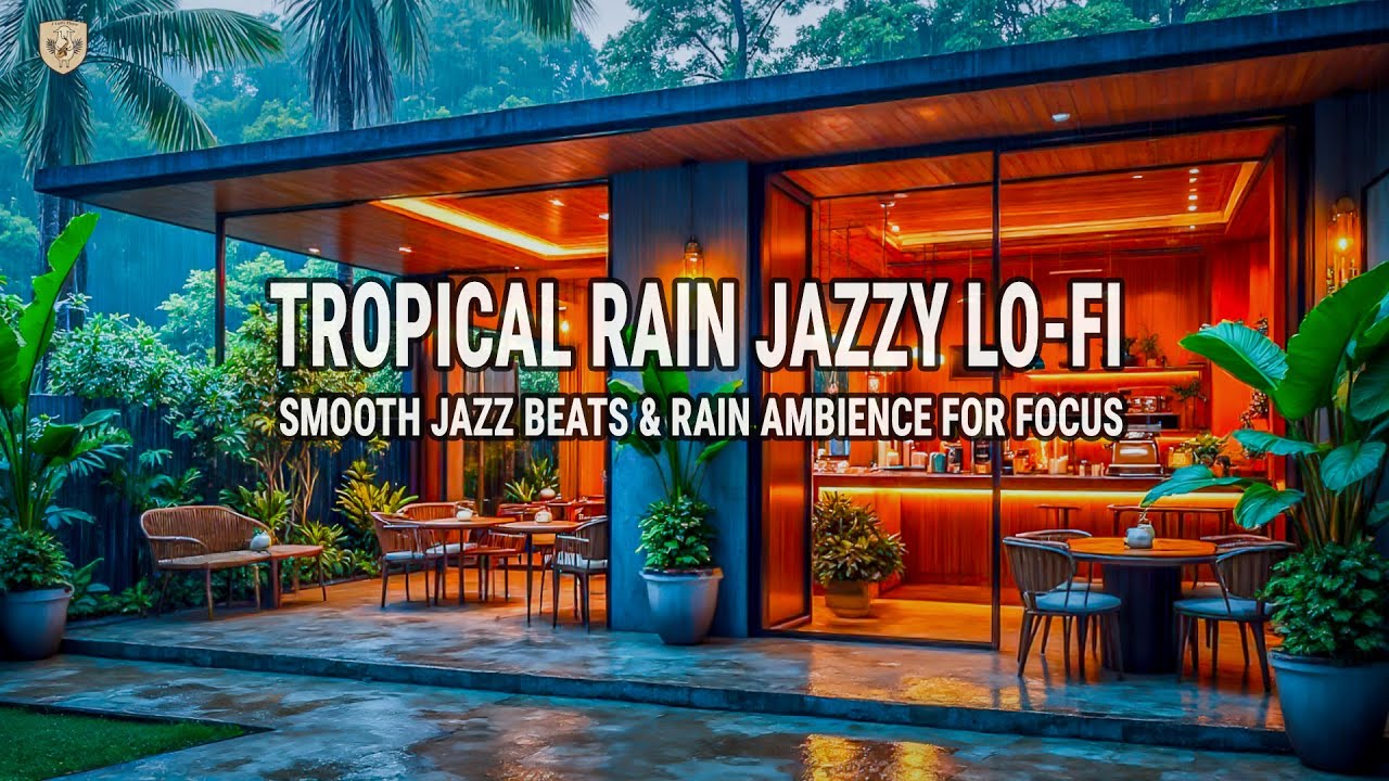 Tropical Rain Jazzy Lo-Fi 🌴 Smooth Jazz Beats & Rain Ambience for Focus