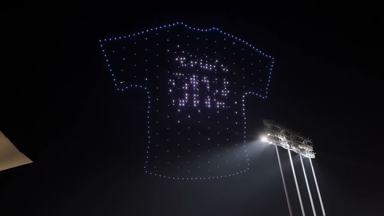 Hololive Drone Show during Hololive night at Dodger stadium