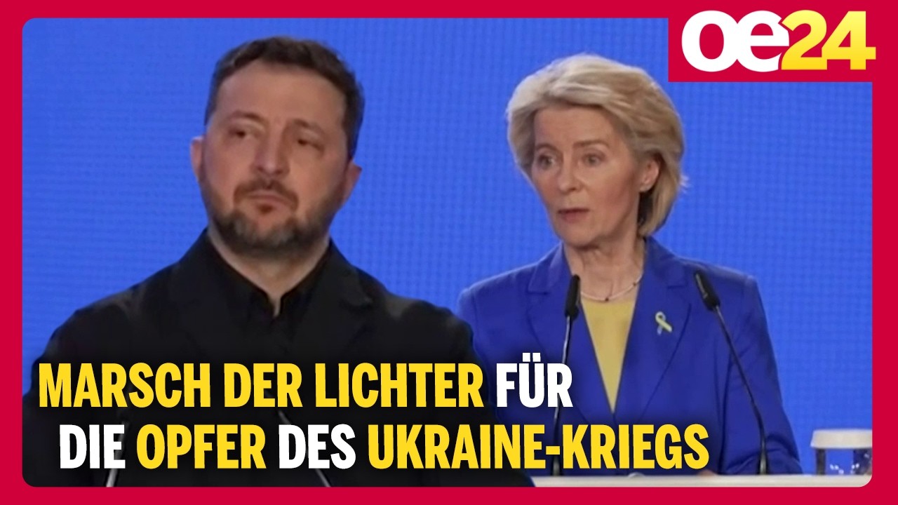 Marsch der Lichter für Opfer des Ukraine-Kriegs | Von der Leyen & Selenskyj