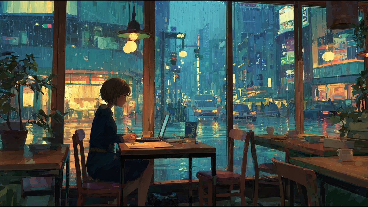 Let the Rain Wash It Away 🌧️ Midnight Tokyo Cafe Lofi for Deep Focus | 3 Hours ☕ Tokyo Cafe Beats