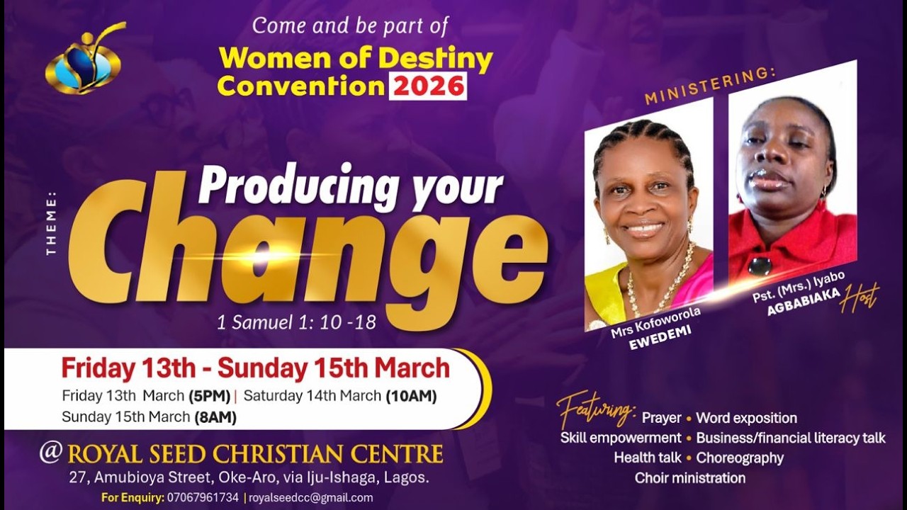 We're live 🔥 for the THANKSGIVING OF THE WOMEN'S CONVENTION 2026 || 15/03/2026.