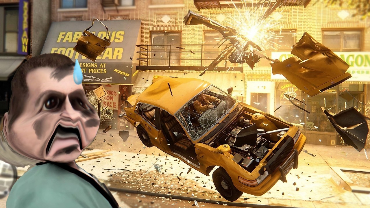 In traffic at a speed of 9999999, can the taxi take you to the navigation point? - GTA4