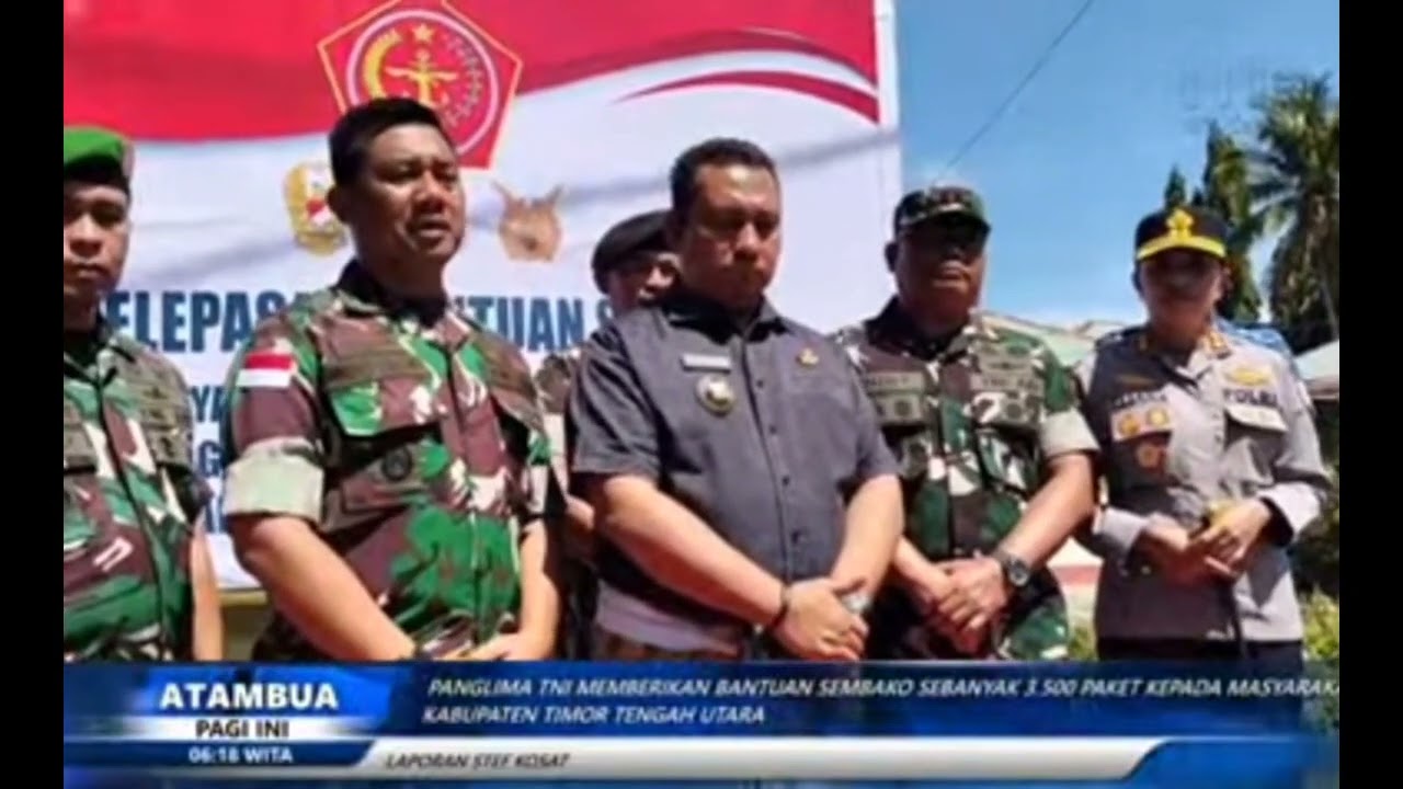 RRI Atambua- Panglima TNI Melalui Korem 161/WS Memberikan Bantuan Sembako Bagi Warga TTU