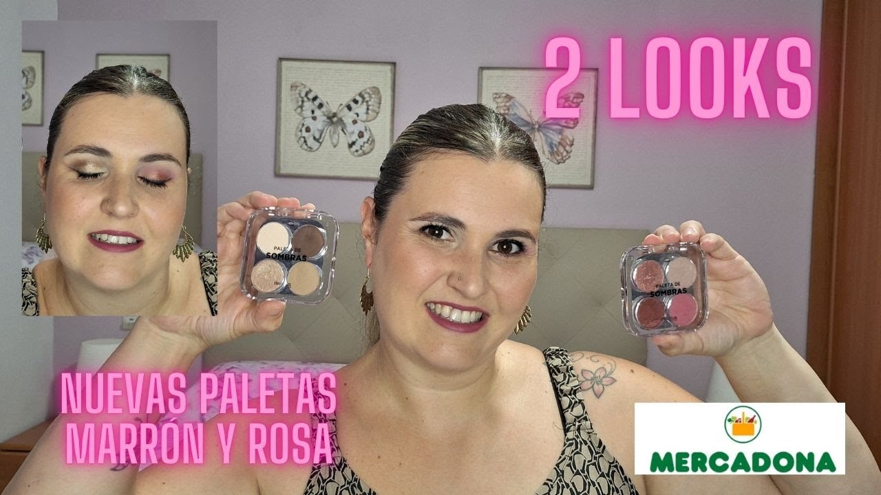 NUEVAS PALETAS de 4 Sombras Deliplus | 2 Looks MARRÓN Y ROSA | NOVEDADES MERCADONA