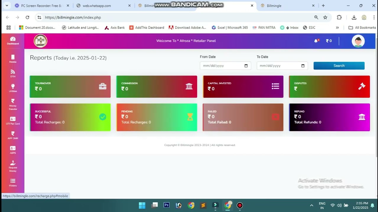 NEW Source Code, Recharge, Bill Payment, PAN card, AEPS,