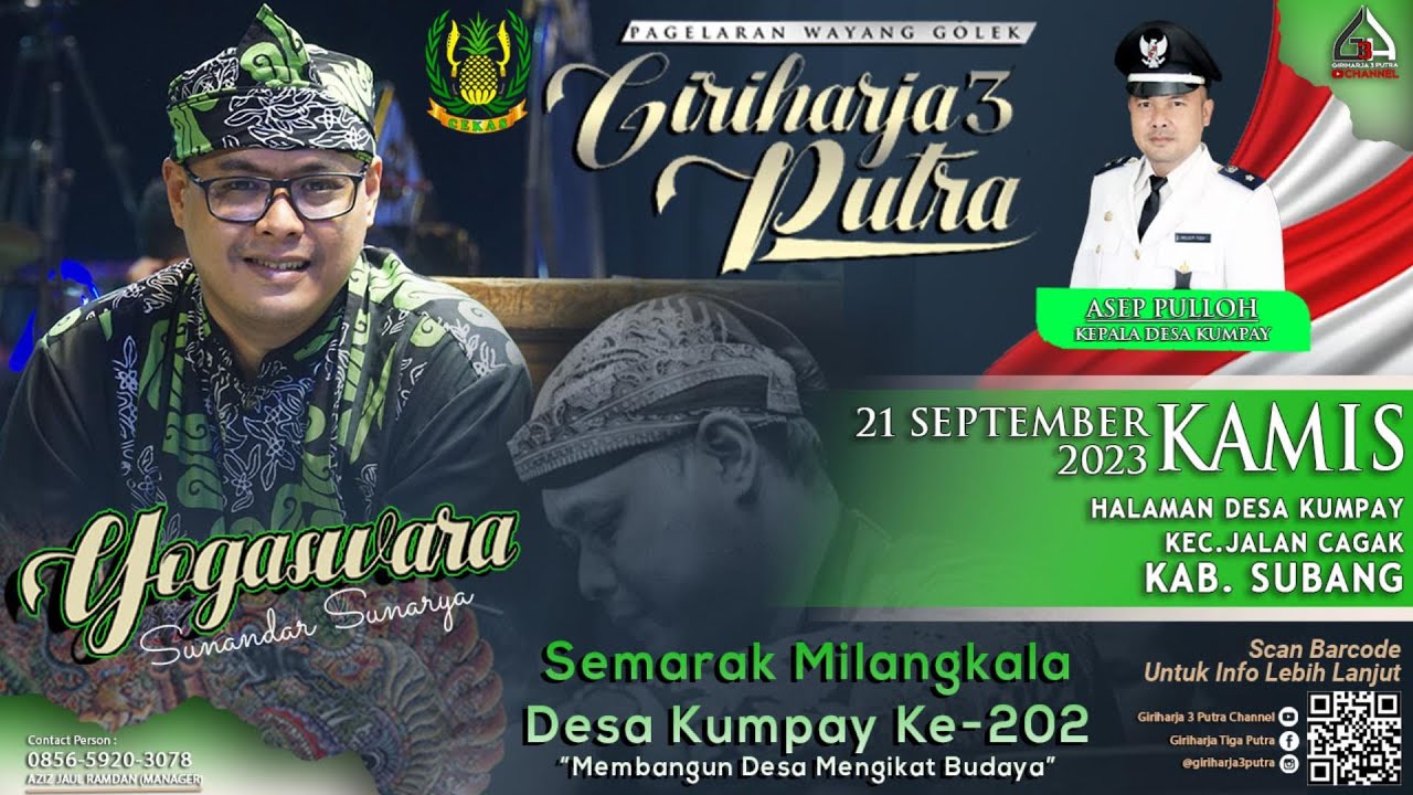 🔴LIVE PAGELARAN WAYANG GOLEK GIRIHARJA 3 PUTRA -YOGASWARA SUNANDAR | 21/09/23 #gh3p #giriharja3putra