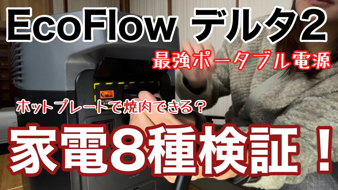 EcoFlow デルタ2/ポータブル電源/家の家電が使えるか検証！#新潟YouTuber