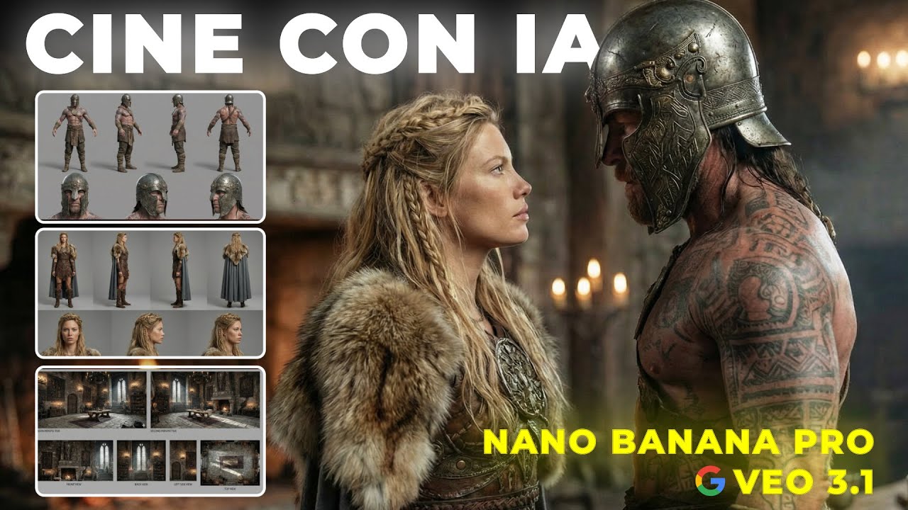 Cine con IA: Hojas de referencias y prompts para consistencia (Veo 3.1 y Nano Banana Pro)
