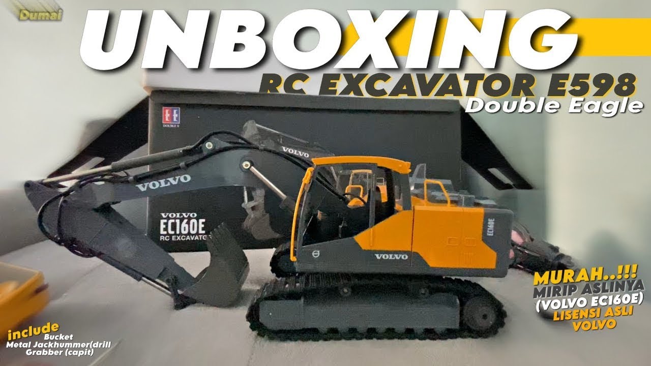 LAGI VIRAL🔥RC EXCAVATOR MURAH SUPER MIRIP VOLVO EC160E‼️Rc Excavator Unboxing and Review