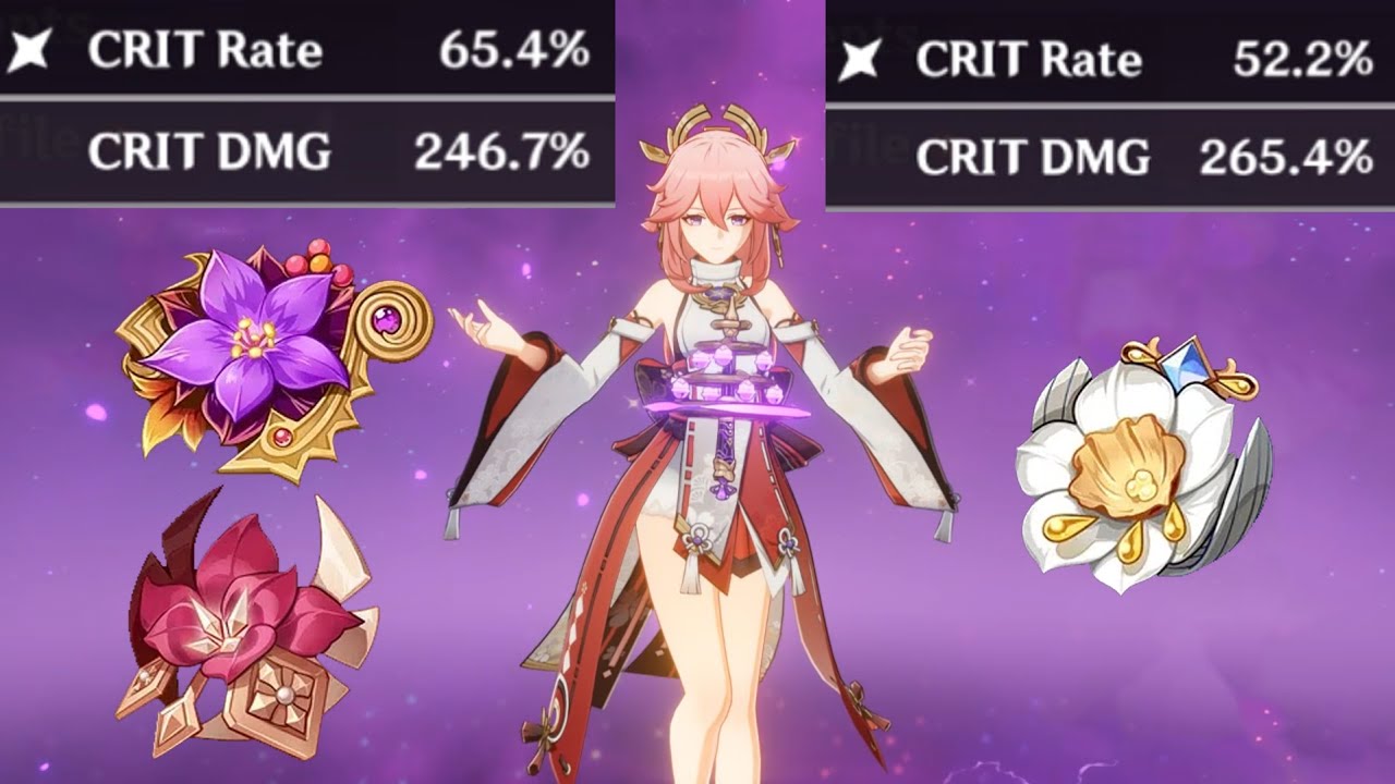 Yae Miko Artifact Comparison - Thundering Fury + Gladiator’s Finale VS Golden Troupe /GENSHIN IMPACT