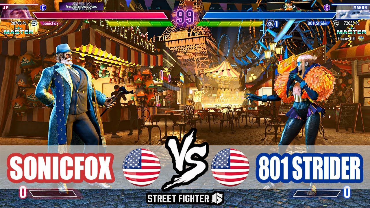 SF6 ➤ SonicFox (JP) VS 801 Strider (Manon)【Street Fighter 6】