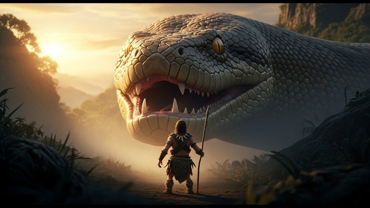 Prehistoric Warriors vs Giant Monster Snake🐍: Epic Survival Battle in Ancient Times