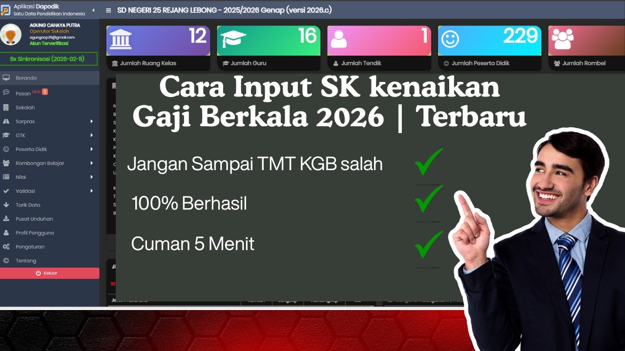 Cara Input SK Kenaikan Gaji Berkala (KGB) 2026 di Dapodik | Terbaru 2026