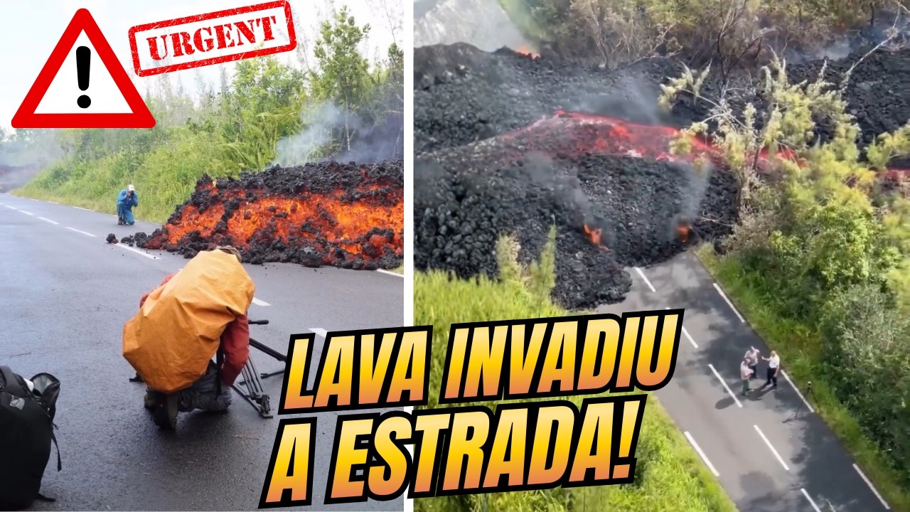 LAVA INVADIU a ESTRADA na Ilha da Reunião! GRANDE ERUPÇÃO do Vulcão PITON DE LA FOURNAISE!