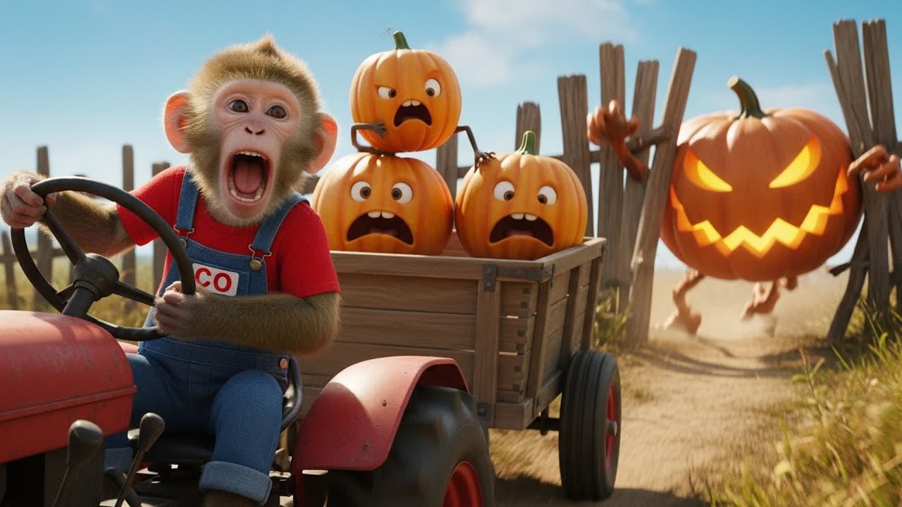 Monkey CO Drives the Crane to Rescue the Pumpkin from Mud on Halloween 🐒🎃 | CO RESCUE TEAM