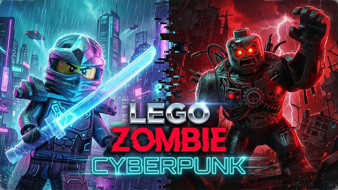 Ninja vs. Cyborg Zombies: Neon City Survival! ⚔️ | LEGO Zombie Animation | Full Episode 8
