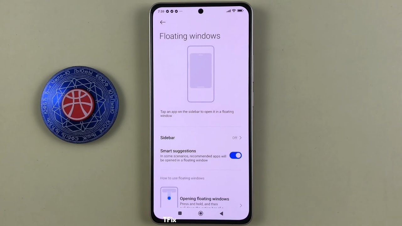 Floating windows, Sidebar, Video toolbox on Xiaomi Redmi Note 13 Android 14