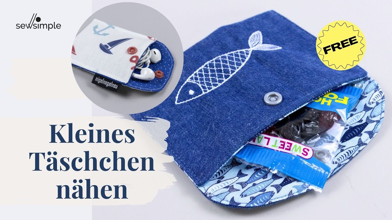 Kleines T&auml;schchen n&auml;hen mit kostenlosem Schnittmuster