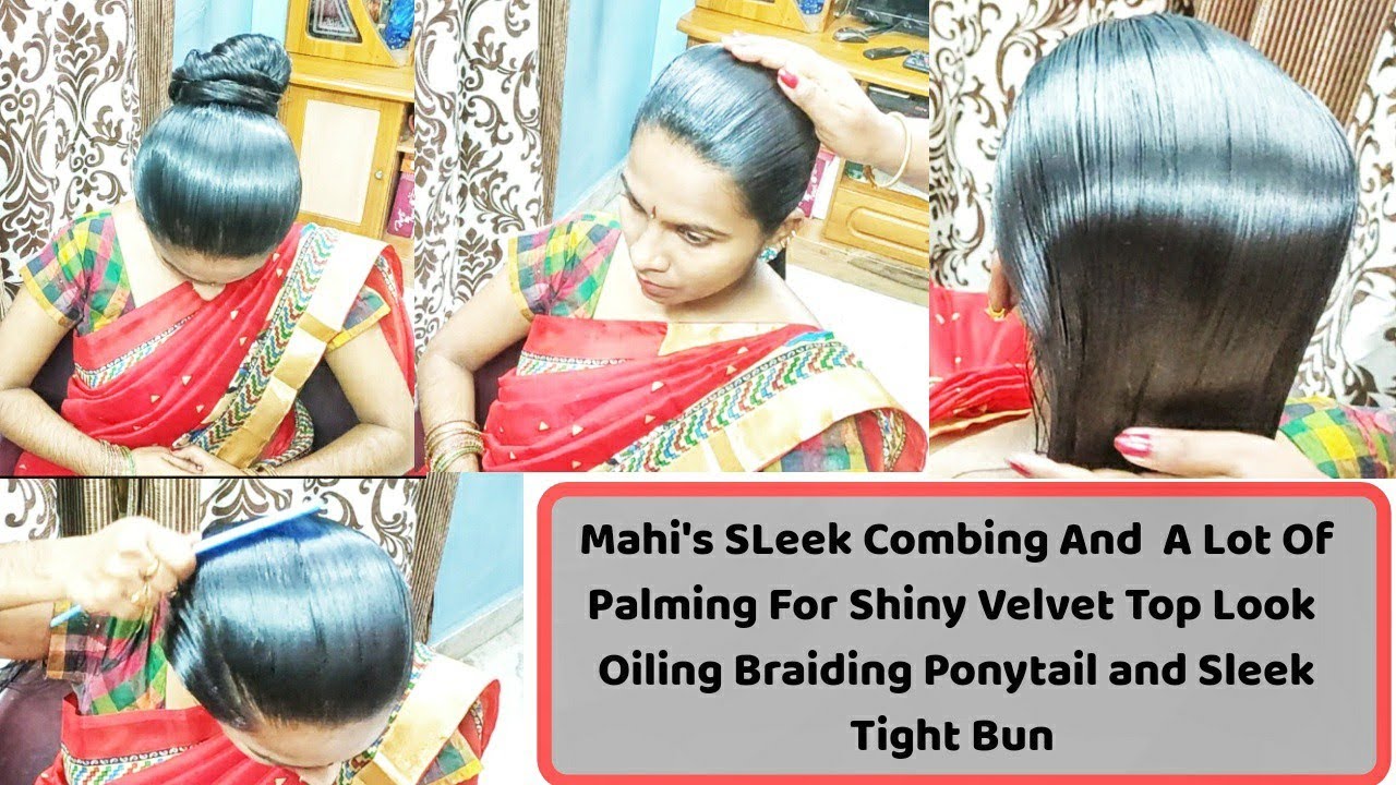Mahi's Sleek Combing&Palming / How to Comb and Palm for Sleek Shiny velvet top /Wtsap +91 9154004797