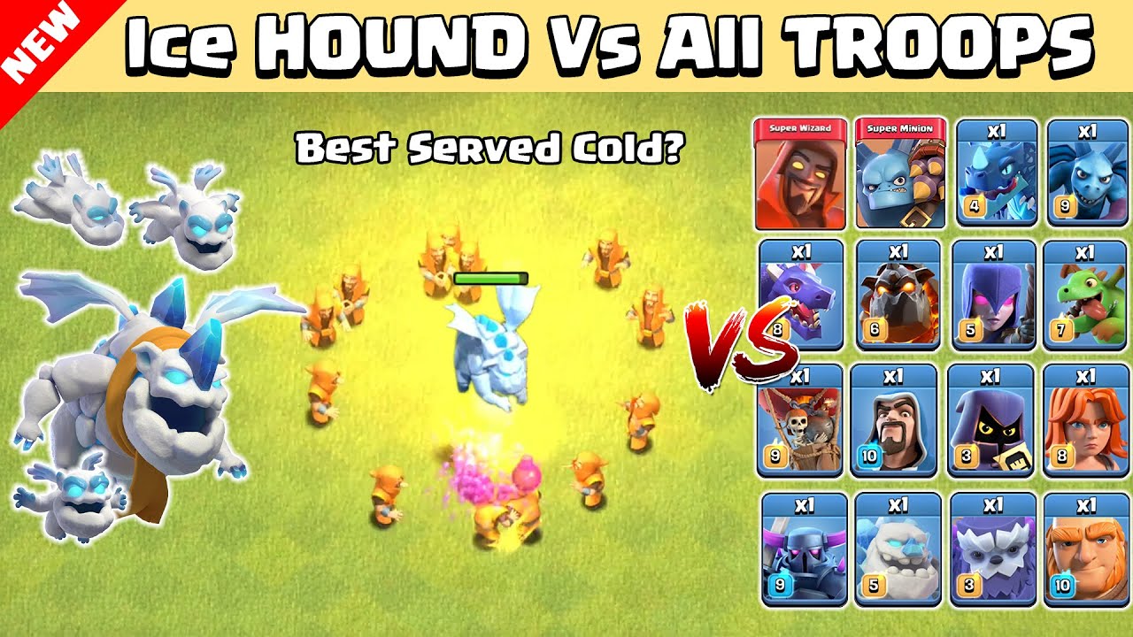 Ice HOUND Vs All Troops | Clash of Clans Winter Update 2020 | Super Wizard