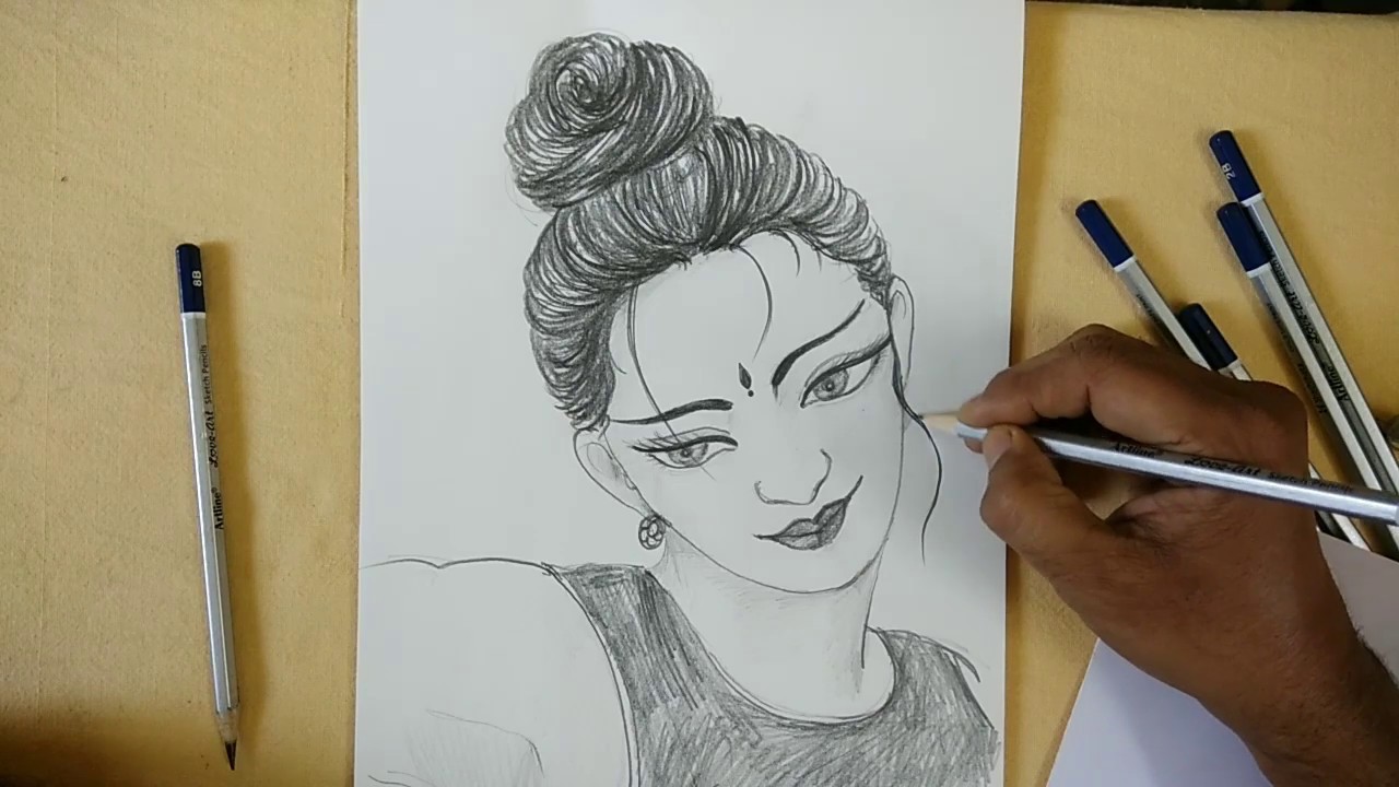 #NIDAL_drawingtutorial. woman face drawing. Dulhan drawing image. beautiful doll.doll Drawing.