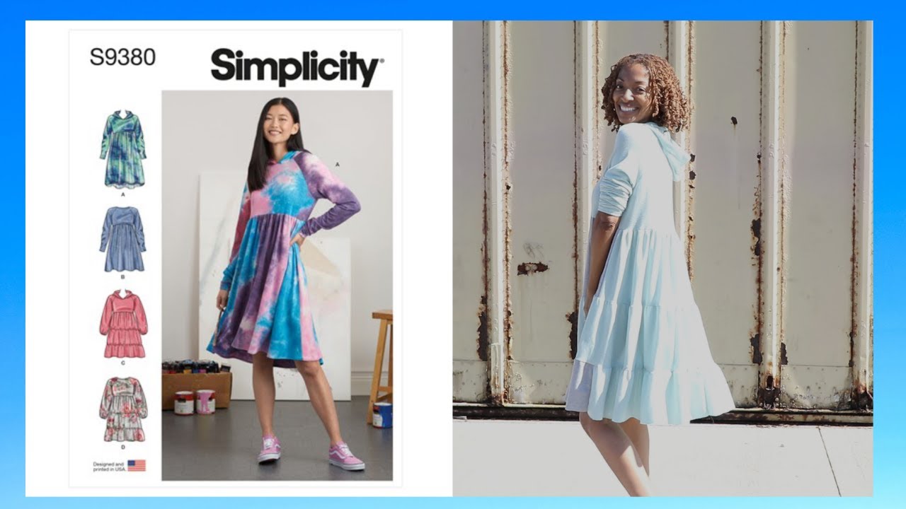 SIMPLICITY 9380 - HOODED TIERED DRESS SEWING MAKE