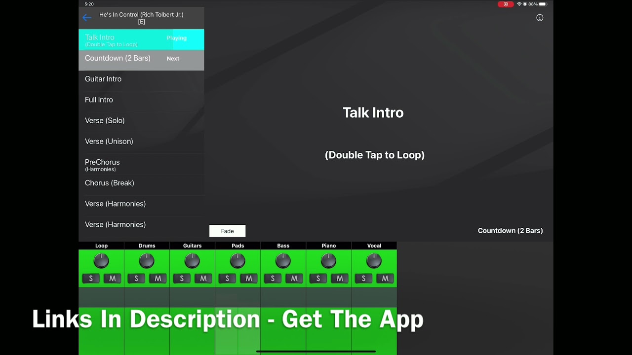 He’s In Control (Rich Tolbert Jr) Worship Backing Tracks App Preview