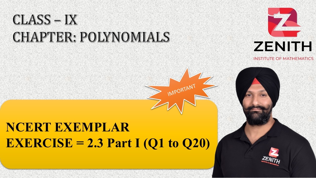 NCERT EXEMPLAR EXERCISE = 2.3 Part I (Q1 to Q20)