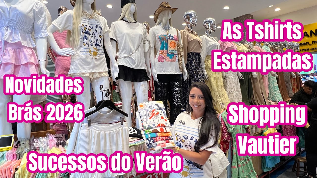 Brás Novidades: As T-shirts de Verão Estampadas, Básicas e Shorts Saia - Shopping Vautier 