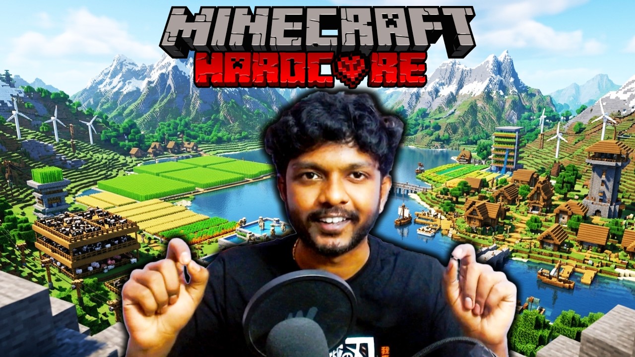 I spent 100 days building farms in Minecraft Hardcore Tamil