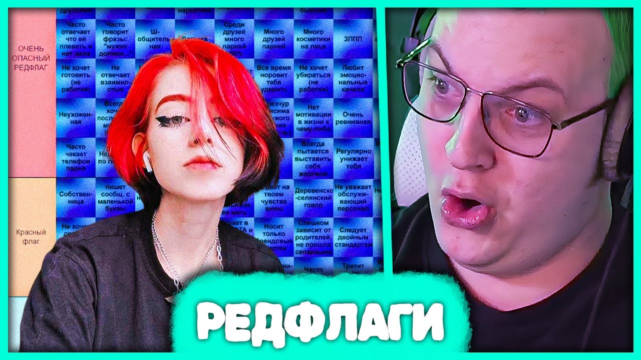 Пятёрка составляет Тирлист Редфлагов в Девушках 🚩 Худшие Ред Флаги в Женщинах
