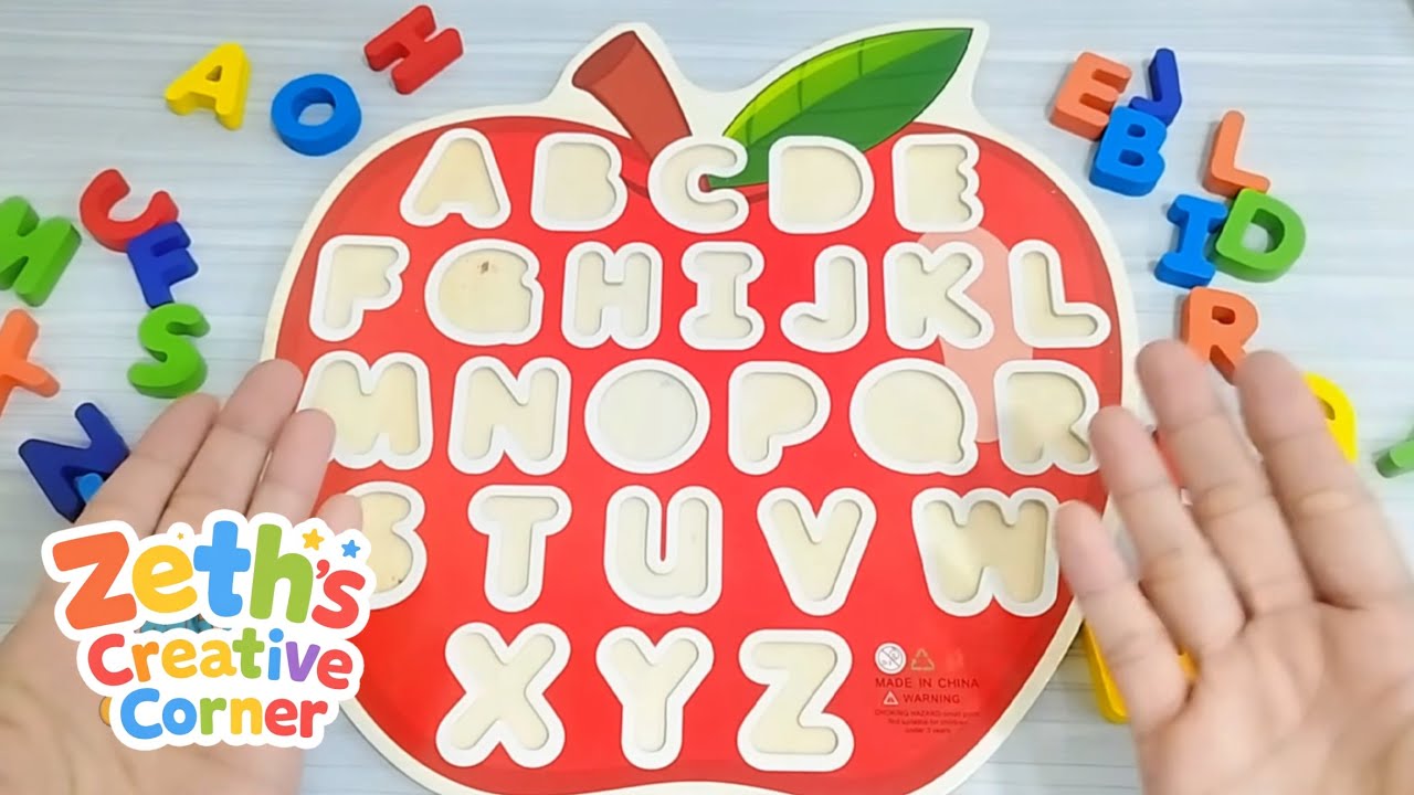 ABC Puzzle | Apple Alphabet Wood Puzzle Game for Kids | Toddler Learning | No Voice Music Only