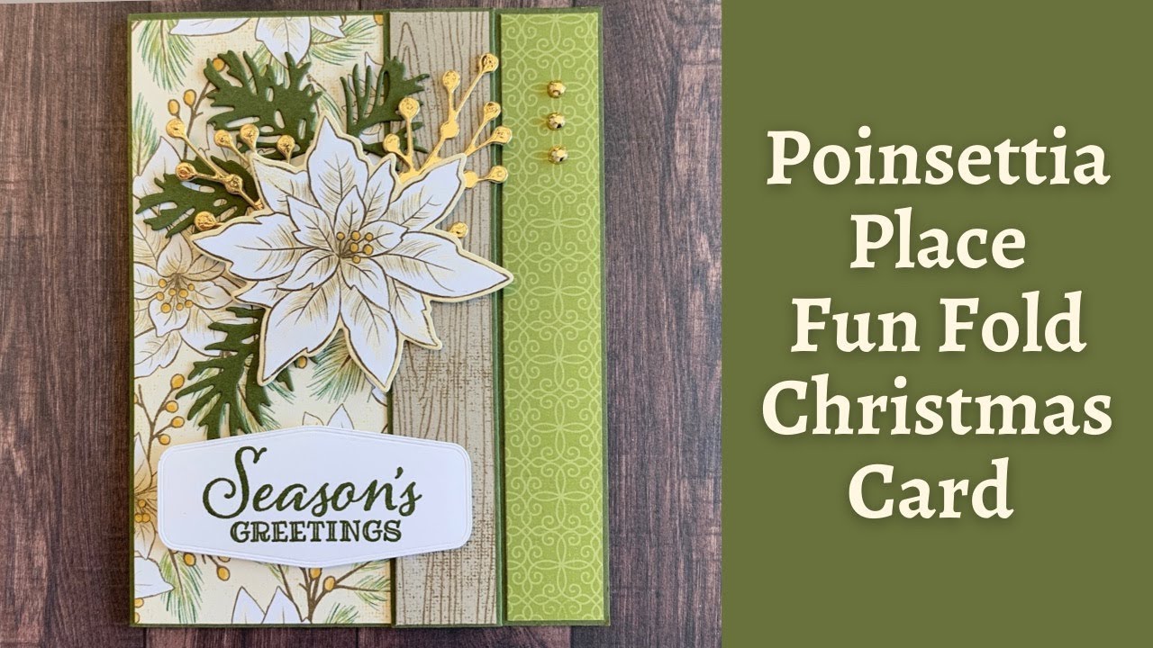 Poinsettia Petals Fun Fold Christmas Card