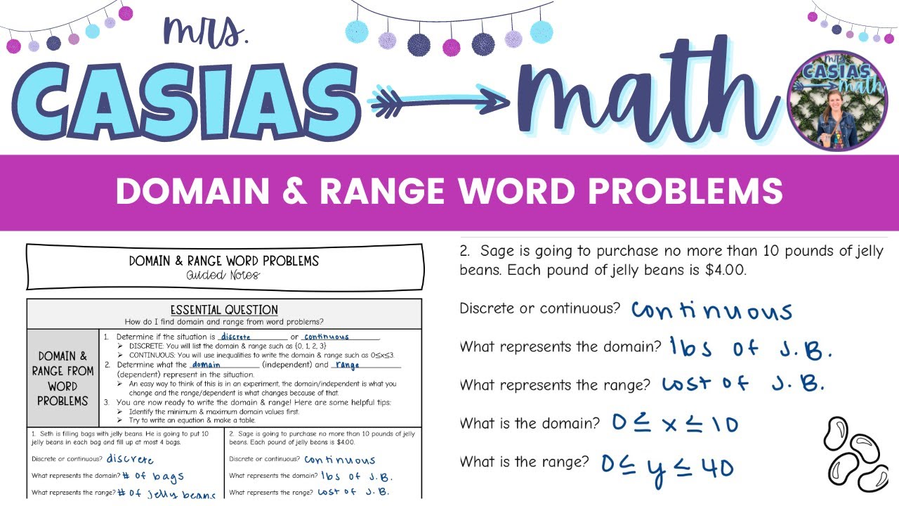 How to Write Domain and Range from Word Problems | Algebra 1 Lesson