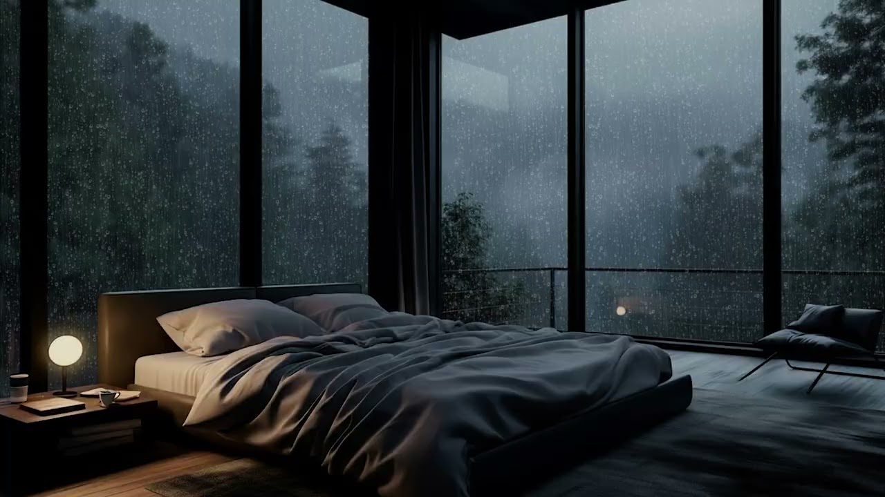 Deep Sleep Rain Sounds with Soft Piano 🌙 Fall Asleep in Minutes | Night Rain Ambience for Relaxation