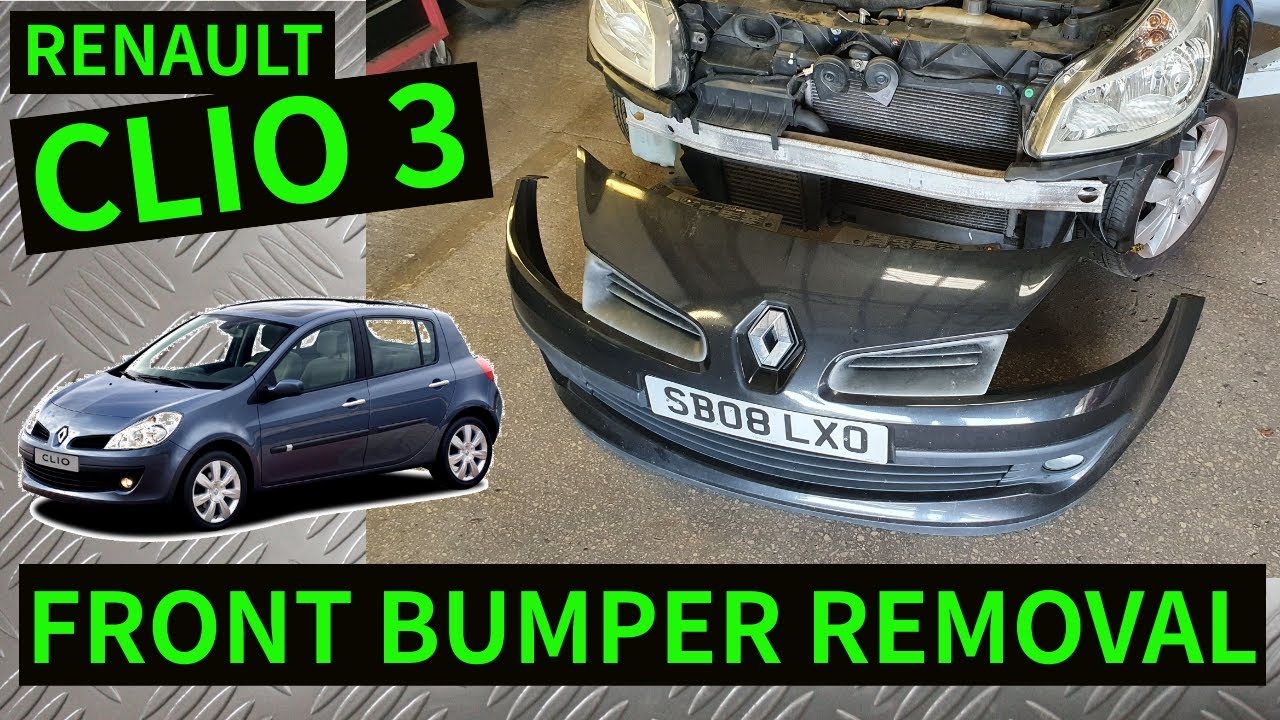 RENAULT CLIO 3 — Как снять передний бампер (2006-2012)