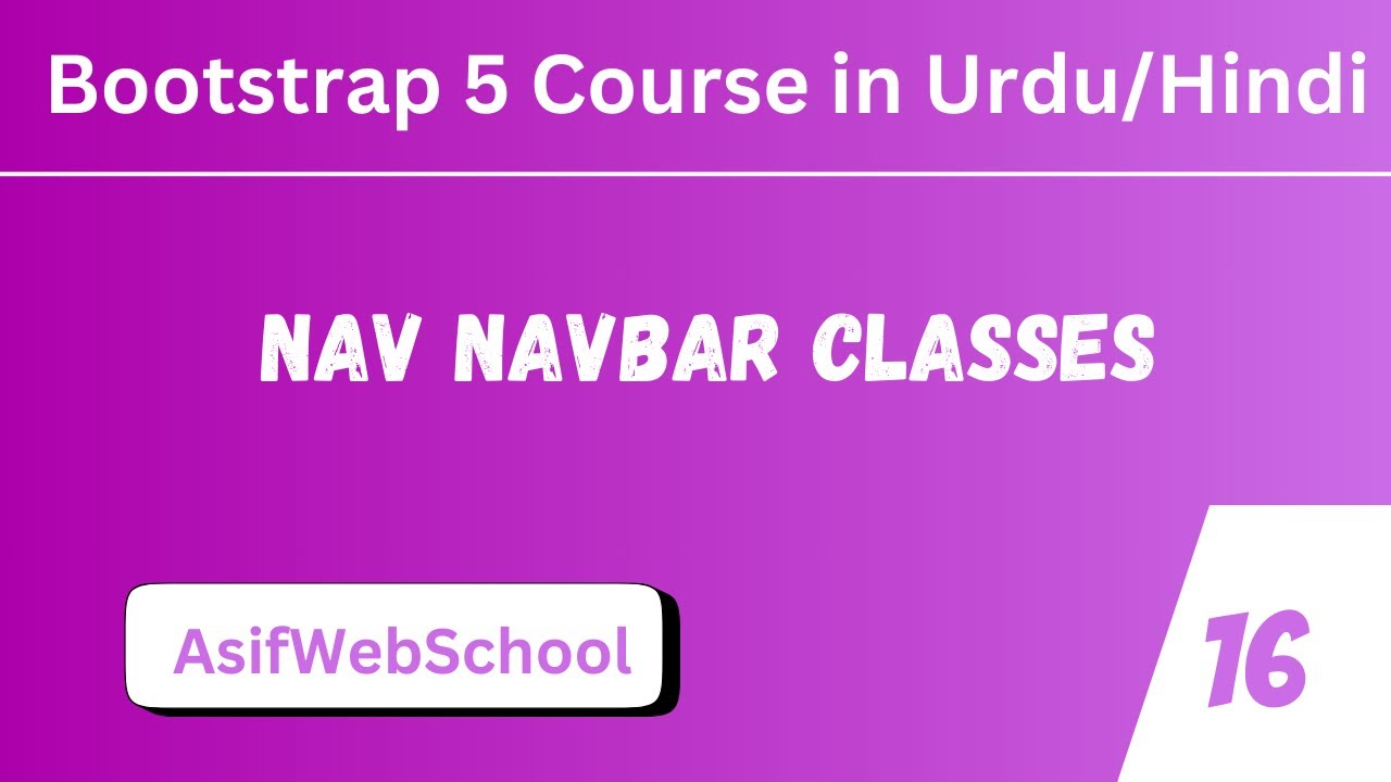 16 Bootstrap Nav Navbar Classes in Urdu/Hindi