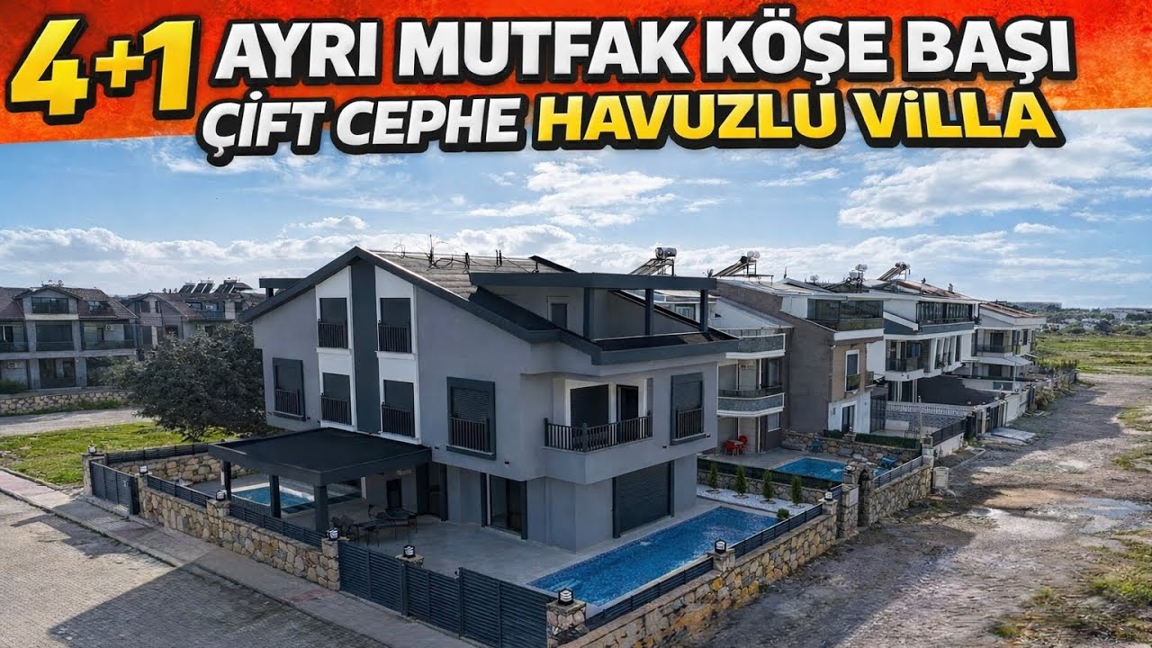 BÖLGENİN EN KALİTELİ VİLLASI‼️4+1 AYRI MUTFAK KÖŞE BAŞI HAVUZLU VİLLA TURU