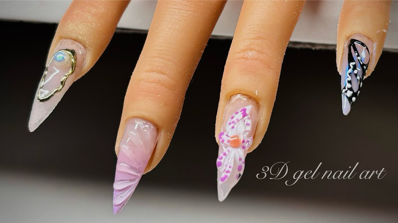 Beginner Friendly 3D Gel Nail Art 🎨🦋 | Acrylic Nails | Nails at Home