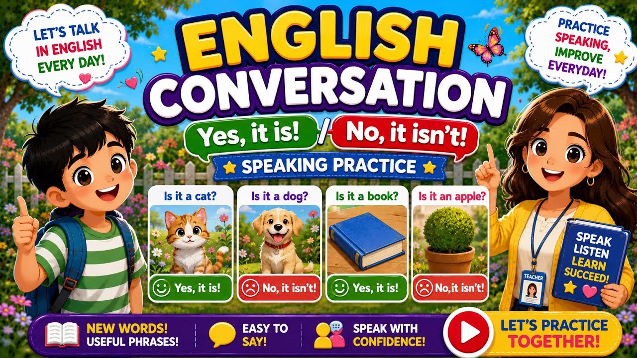 English Conversation| Yes, it is/ No,it isn't | Speaking Practice | English Vocabulaty | ESL