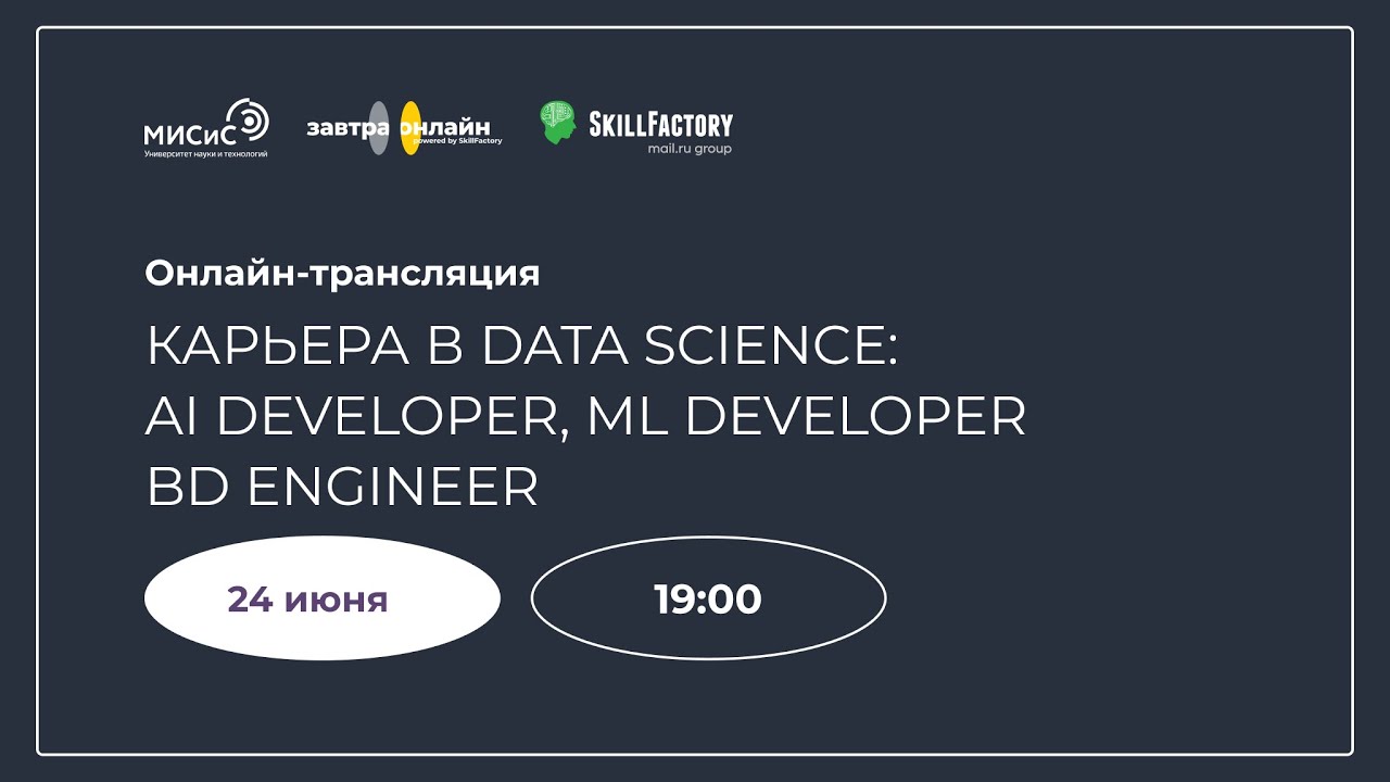 Карьера в Data Science: AI Developer, ML Developer, BD Engineer