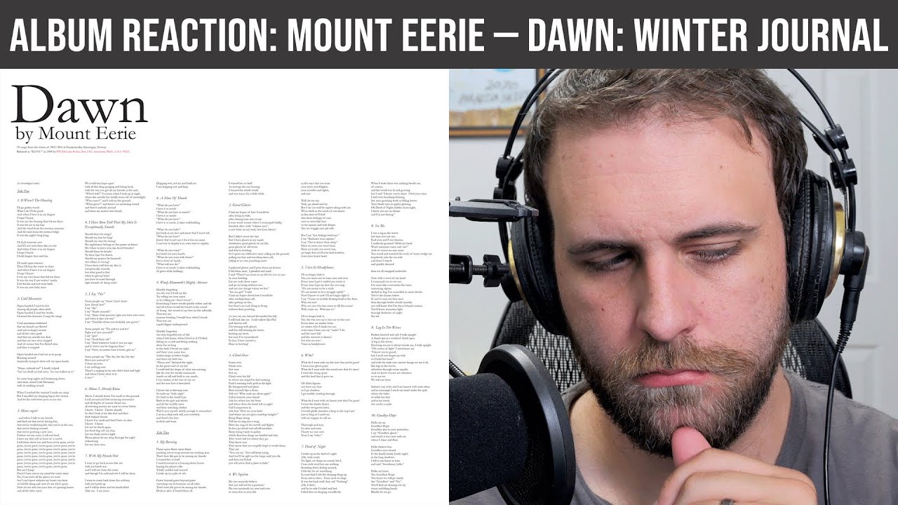 РЕАКЦИЯ НА АЛЬБОМ: Mount Eerie &mdash; Dawn: Winter Journal