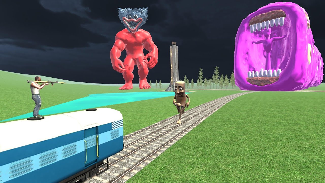 Pink Train Eater vs Colorful Tung Tung Sahur & Franklin In Indian Bike Driving 3d