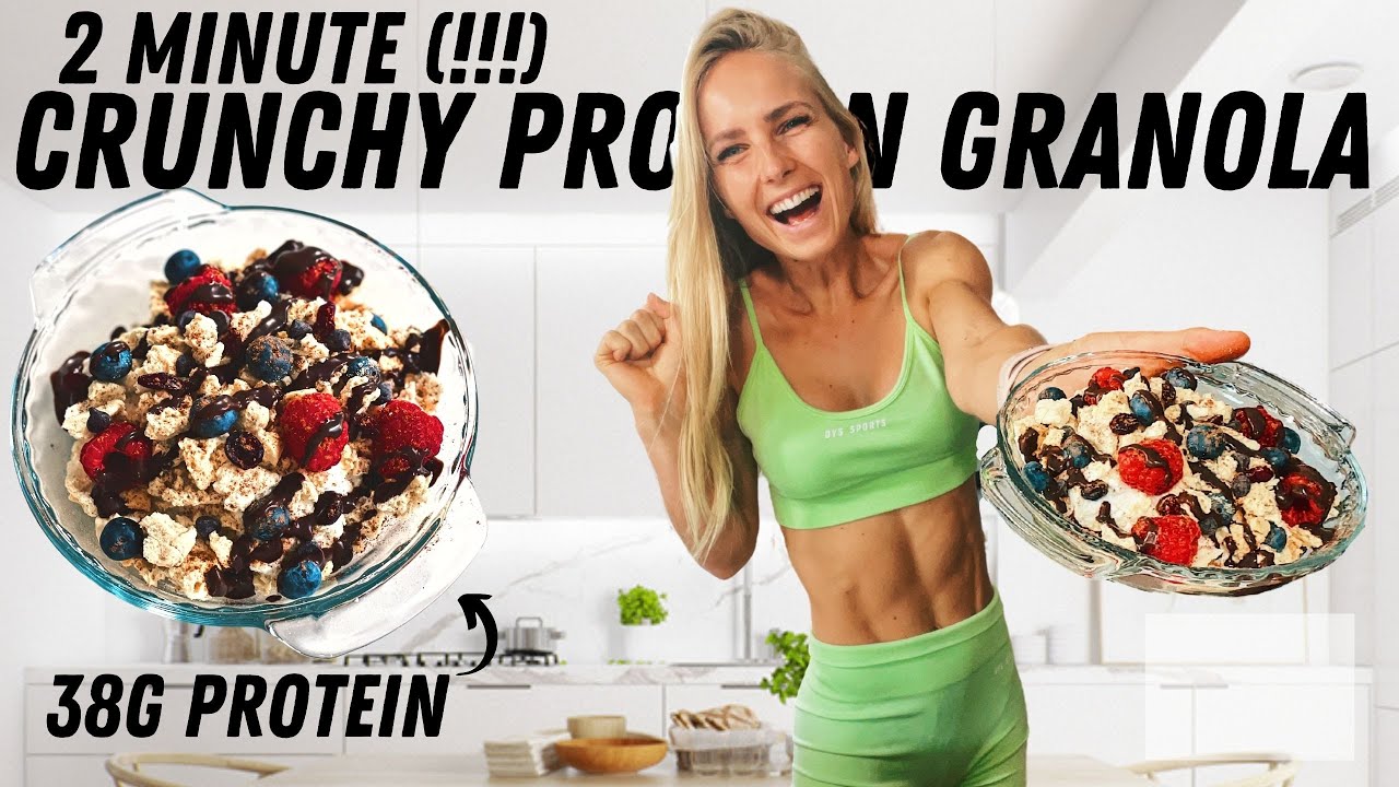 Low Calorie Crunchy Protein Granola Breakfast in 2 minutes! #diethack