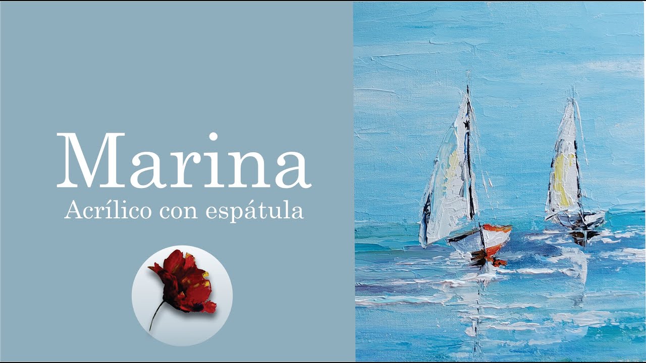 Pintamos una marina con acrílico y espátula.