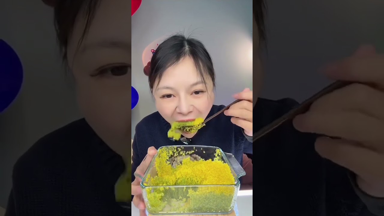 ASMR voice control eating sound colorful crunchy tobiko eggs #fyp 