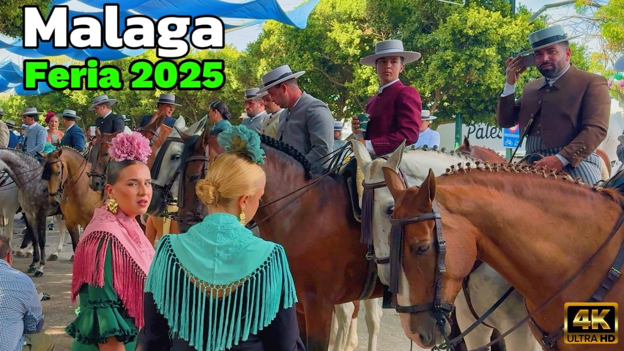 Feria de Málaga 2025 | Fiesta, Horses & Flamenco Dresses Fairground Spain [4K]