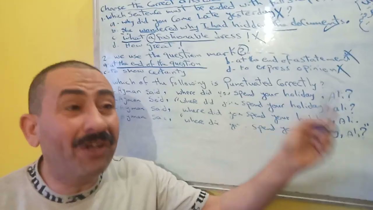 بفضل الله للصف الثالث الثانوي اقوى جمل متوقعه فى امتحان ث.ع٢٠٢٥ كيفيه حل سؤال punctuation