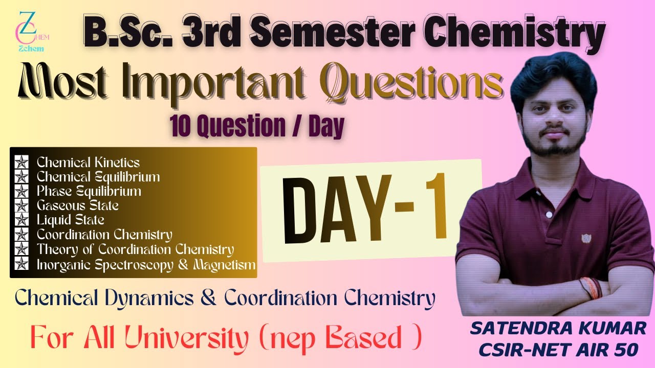 B.Sc 3rd semester Chemistry most important questions || B.Sc 3rd semester exam paper 